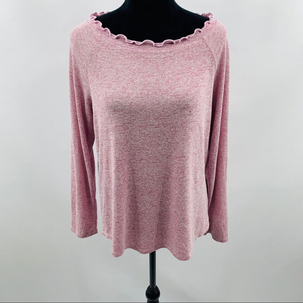 Gibson Ruffle Edge Raglan Pullover - Picture 7 of 12